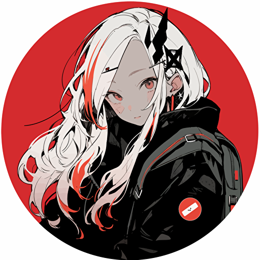 A monochromatic girl icon, using grayscale tones and a pop of color to create a visually engaging and stylish design, vector illustration,