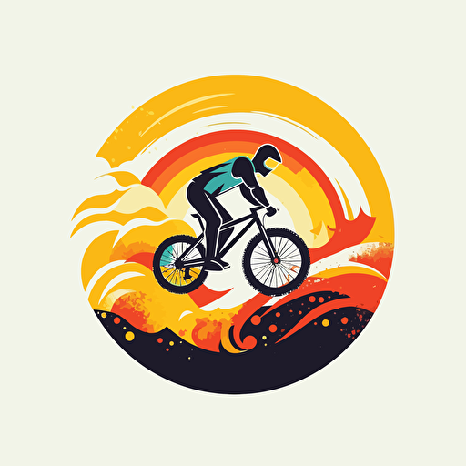 Youthful, energetic, extreme sports, logo, vector, flat background