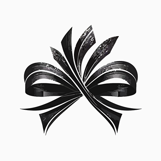 a timeless logo of an abstract bow black vector on white background