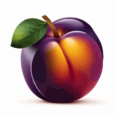 Plum icon. Bright and voluminous, vector. White background