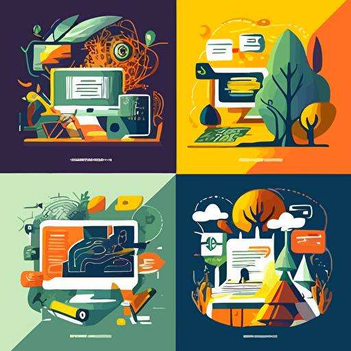 a set of vector illustrations related to web design services