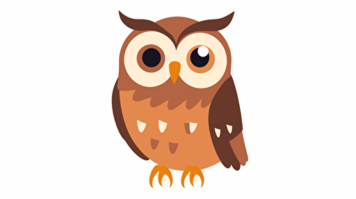 simplified flat art vector image of owl on white background