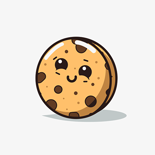 cookie-symbol, simple, 2d, comic, plain, cartoon, gdpr, vector image, vector logo, vector icon, white background, transparent background