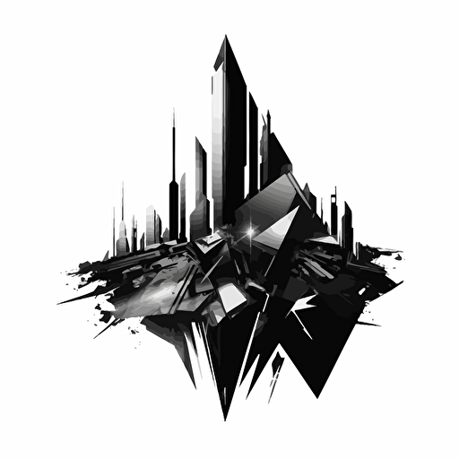 cyberpunk shard or chip as vector art isolated on white background