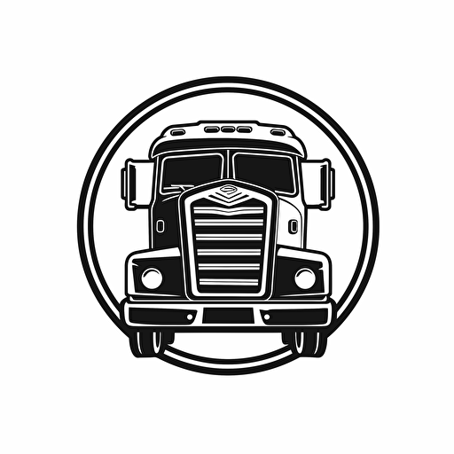 Very simple trucking company logo, black and white vector