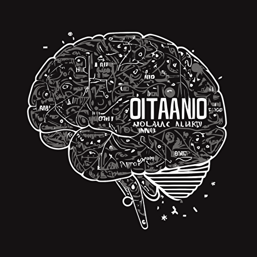vector logo brain contains of small brains, dao, crypto