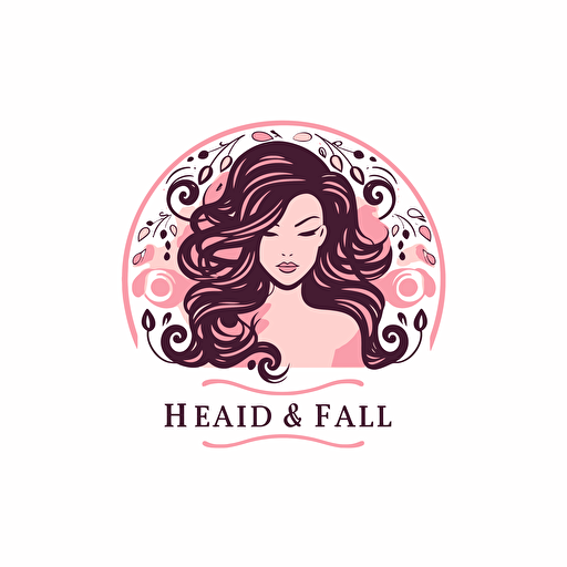 logo for hair beauty business, simple, girly, transparent background, 2d flat vector svg design, full shot, centered