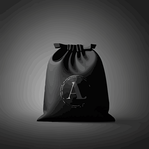 a logo, a platinum bag of coins, the bag has the letter A on it, simple, minimalistic, flat, vector