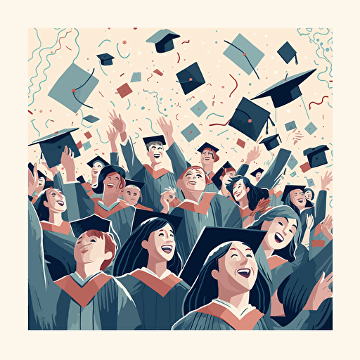 vector illustration of graduating clas