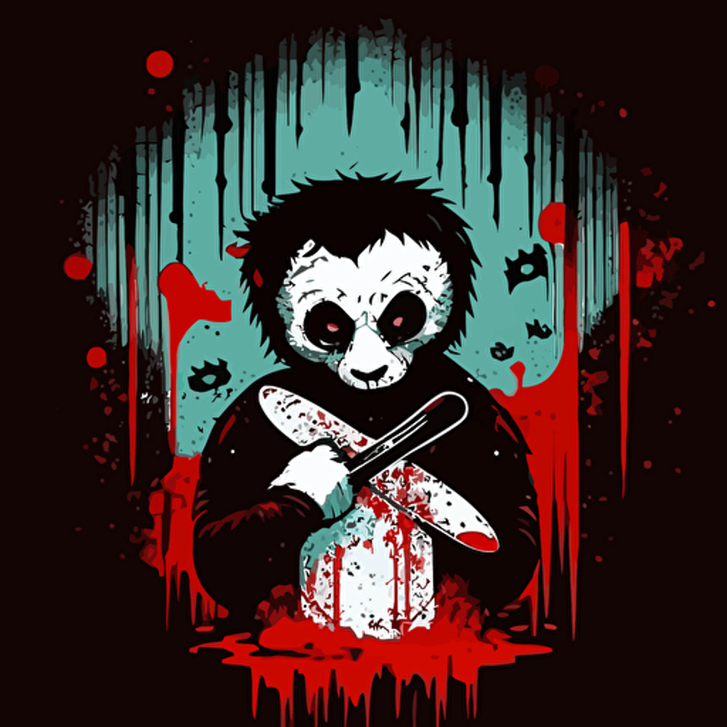 vector illustration, panda seems like jeff the killer