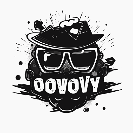 CodeWaPoly, vector art logo design, cartoonistic, black color