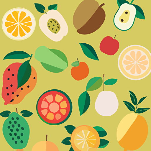 flat vector art, repeating tile of taiwanese fruits