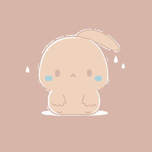 cute mad bunny kawaii style, vector, simple, high-quality clipart