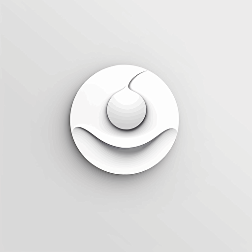 a round white, minimalistic, vector logo that incorporates a water droplet within a circle