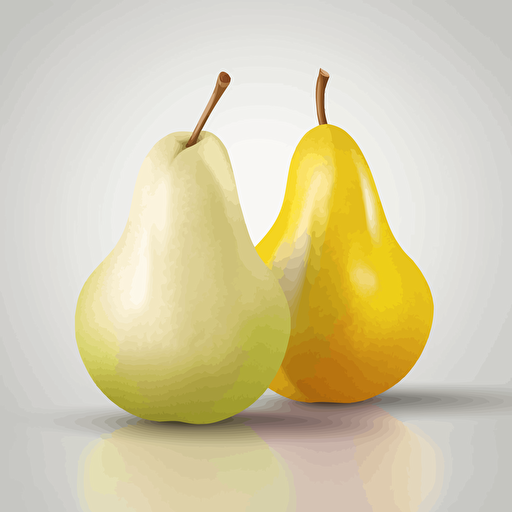 white and yellow pears, vector style