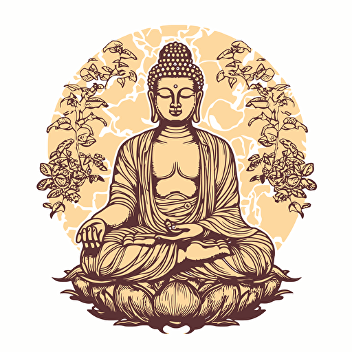 buddha vector design white background, minimalistic