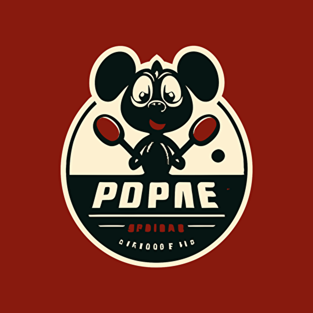 a sports mascot logo of paddle ping pong, simple, vector