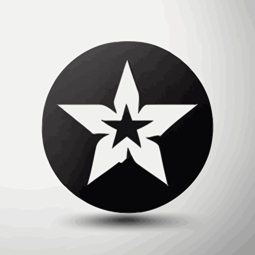 minimalistic vector logo of star black and white islamic style