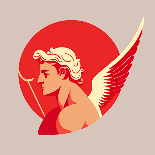 simple vector art of cupid en profil