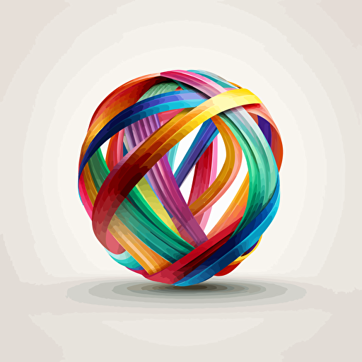 logo earth made of visualisation ribbons, vector, colorful