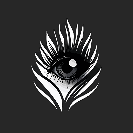 flat vector logo design of a black holw that looks like an eye black and white