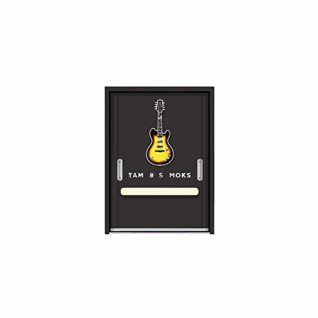 professional logo for a music studio, 4 doors concept, flat 2d, vectorized, hd, minimalist, branding