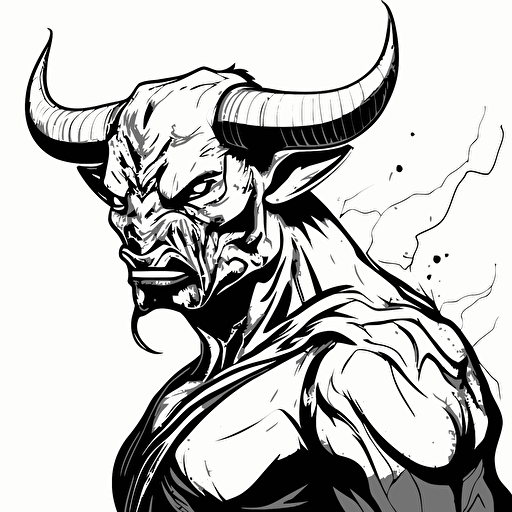 Angry blackbull coloring page , 2d , vector