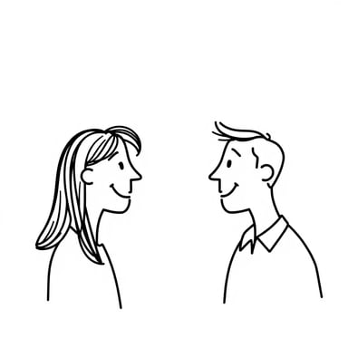 two people talking with chat 