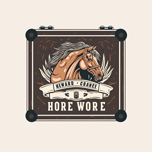 modern logo for war horse road cases, badass professional design, adobe illustrator, vector, white background, powerfull