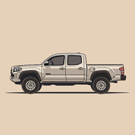 2d vector of the side view outline of a toyota tacoma 3rd generation