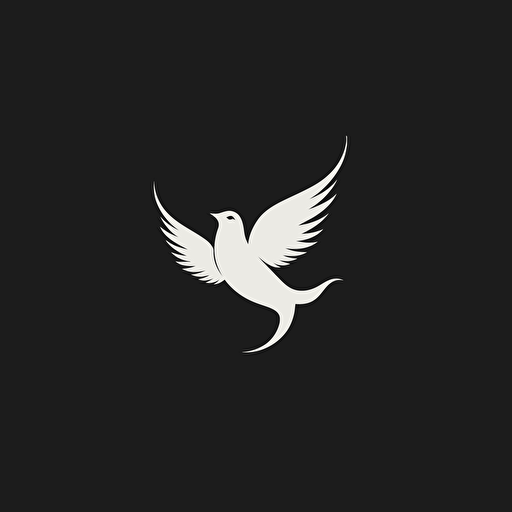 Minimalist couple of doves, logo element, vector illustration, outline, Trending on artstation