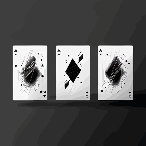 minimal line Logo of 3 PlayingCards , minimalistic, Vector, Simple, transparent, black and white, sketchy, cartoony, shadows, no details, futuristic
