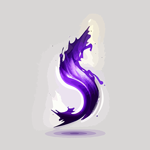 icon, logo, abstract number 8, small electric flame, abstract, white background, single color, purple, vector, no shadows