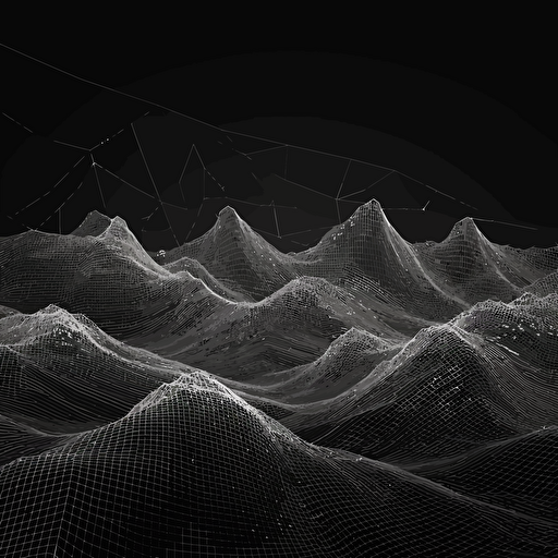 abstract wireframe vector mesh landscape