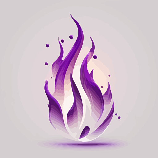 icon, logo, number 8, flame, abstract, white background, single color, purple, vector, no shadows