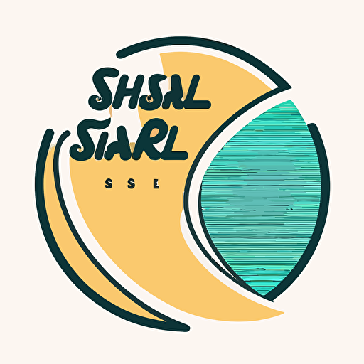 logo for a surf and skate brand. minimalist, vector style, white background, beach color, no text, retro sensation