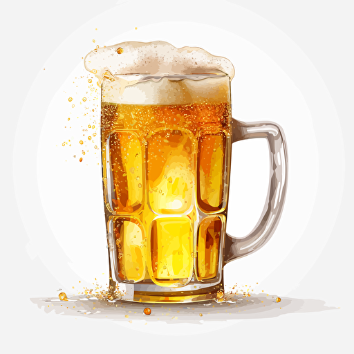 Beer, vector art, white background