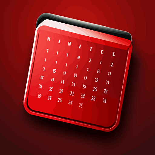 simple logo of a calendar, red, simple, vector