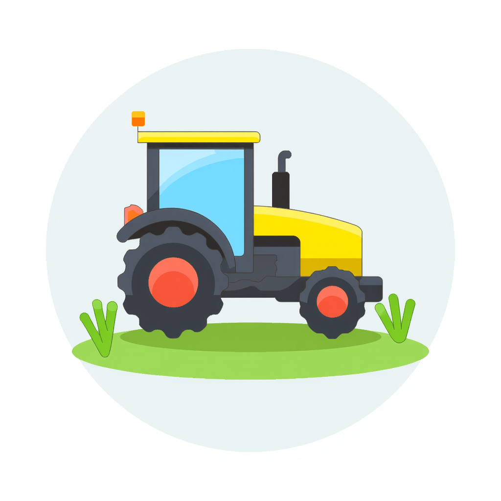 a tractor on a farm