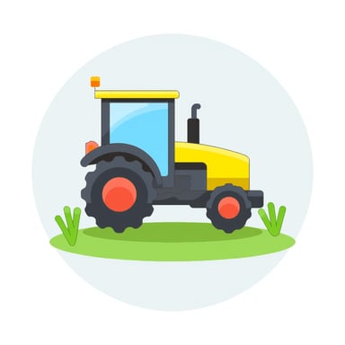 a tractor on a farm