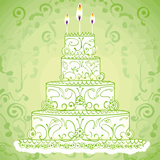 birthday card cover design in an irish theme, vector, flat, shading, illustrated, highly detailed