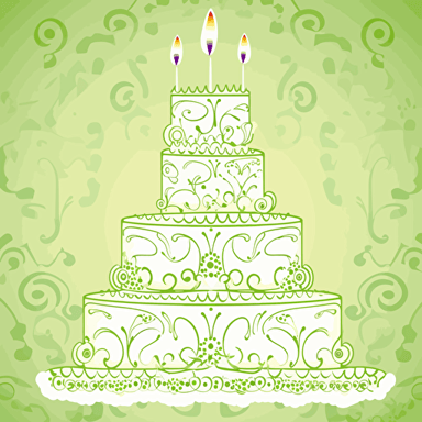 birthday card cover design in an irish theme, vector, flat, shading, illustrated, highly detailed