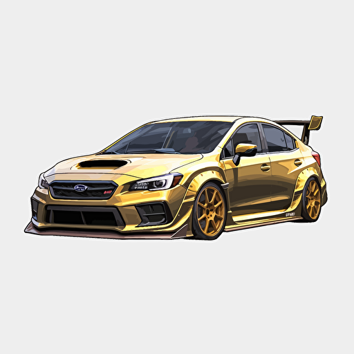 2018 Subaru wrx sti vector art with white background