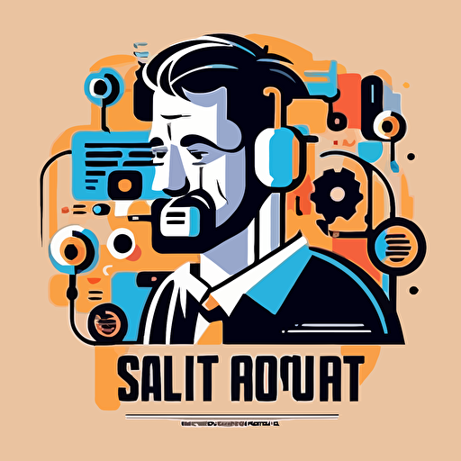 simple vector IT support illustration