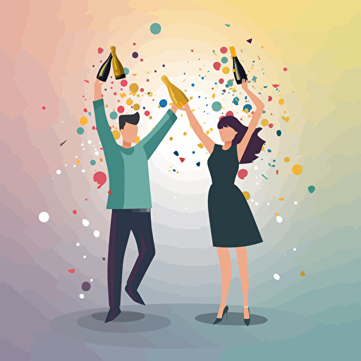 man and women celebrating, vector