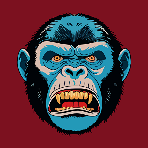 logo of Planet of the Apes Ceaser's Face in the style of Butcher Billy, vector, illustration,