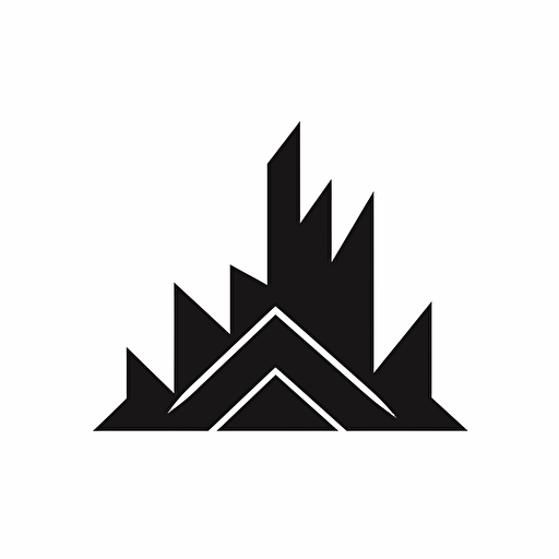 modern ,pixel iconic logo of upward line trends, black vector, on white background