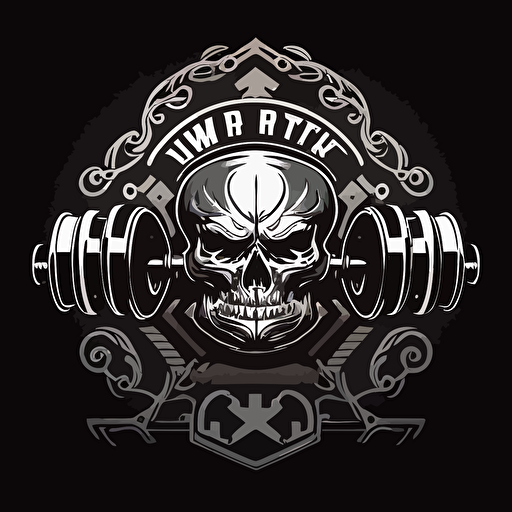 a vector logo for a gym, barbell, hydro 74 style