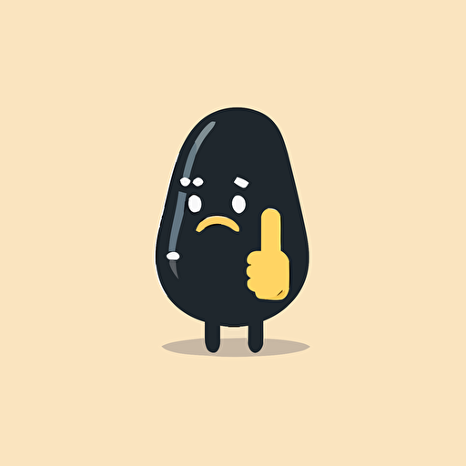 middle finger emoji 2d vector