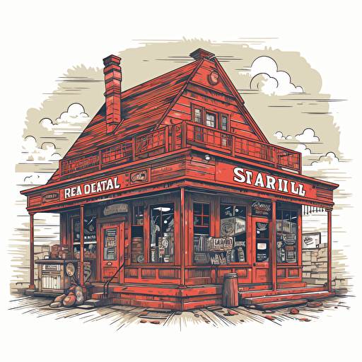 vector drawing of a general store